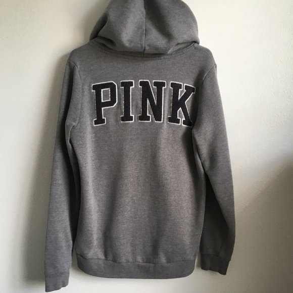 Victoria's Secret PINK Grey Hoodie with slouchy hood, Size S - Picture 1 of 5